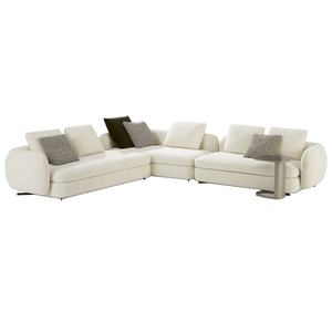 Juego de sofá de sala de estar de estilo italiano moderno de Saint-Germain Esquina curva plana grande extremadamente simple - Product Image 5