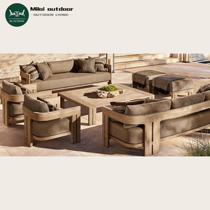 Nhà hiện đại và ngoài trời bền thời tiết kháng đồ nội thất gỗ tếch <span class=keywords><strong>sofa</strong></span> <span class=keywords><strong>Set</strong></span> cho khách sạn Công viên biệt thự và khu vườn - Product Image 1