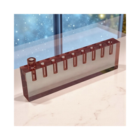 Menorah en Lucite Judaica pour Hanouka, Support à Bougies en Acrylique, Vase à Fleurs Convertible Shamash pour la Décoration de Table Juive à la Maison