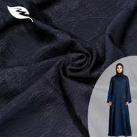 Tissu TIKTOK effet soie, imprimé brindilles d'orchidée métallique marine, avec paillettes Lurex, pour Abaya drapée et Kaftan modeste de luxe