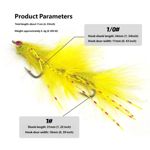 Đôi móc bay tỉa sọc Bass Streamer đường Á hậu bay câu cá bắt chước mồi giả bay - Product Image 3