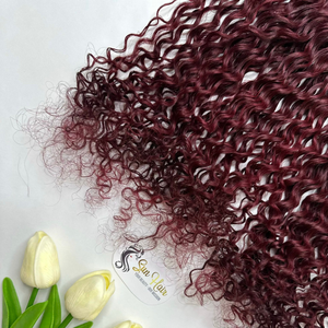 Extensiones de Cabello Remy Vietnamita Virgen 100% de Primera Calidad al por Mayor, Trama Doble a Máquina, Ondulado Profundo Suelto, Color Vino, SDD Bueno - Product Image 4