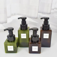Bouteille en plastique PET carrée de 500 ml avec bouchon pour crème pour le visage et nettoyant facial, emballage personnalisé, logo sur mesure, vente en gros