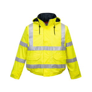 <b>Lightweight</b> Packable Waterproof <b>Hi</b> <b>Vis</b> Windbreaker <b>Jacket</b> for Summer Use UPF 50 Protection Mesh Ventilation Hot Climate Crews - Product Image 1