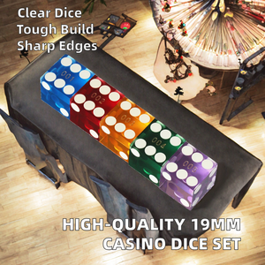 Meilleures ventes, dés carrés en acrylique transparent de haute qualité, personnalisés, précis, 9 pièces par ensemble, haute qualité, 19 mm, casino avec bords tranchants - Product Image 2