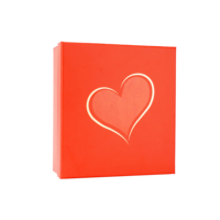 Caja de Regalo Rígida Personalizada en Forma de Corazón Rojo y Dorado con Relleno de Papel Azul Arrugado, Caja de Cartón de Dos Piezas para Perfumes y Cosméticos