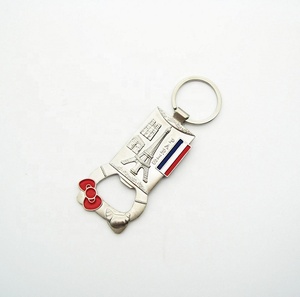 Porte-clés souvenir de Paris en métal personnalisé en usine avec votre design touristique pour le voyageur de la France Paris - Product Image 4