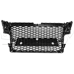 Haosheng - Rejilla Delantera Central para Automóvil, Rejilla Delantera de Plástico Negro Brillante para <span class=keywords><strong>Audi</strong></span> <span class=keywords><strong>A4</strong></span> B8 <span class=keywords><strong>2009</strong></span> 2010 2011 2012 - Product Image 2
