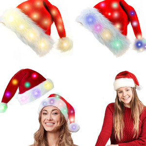 قبعة سانتا كلوز مضيئة من القطيفة LED، مستلزمات حفلات عيد الميلاد، قبعة متوهجة للزينة، قبعة عيد الميلاد تضيء في الظلام، هدية سانتا كلوز - Product Image 6
