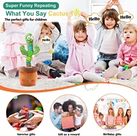 Enregistreur vocal rechargeable amélioré 2023 Jouet en peluche parlant chantant dansant Cactus pour enfants