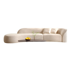 Bestseller Moderne Möbel Weißes Sofa Wohnzimmer-Sofas Geschwungenes Sofa 3-Sitzer Stoffsofa für Zuhause - Product Image 3
