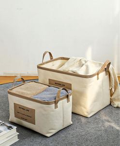 ตะกร้าเก็บของผ้า Natural Life พร้อมหูหิ้ว สำหรับจัดระเบียบตู้เสื้อผ้าในห้องนอน ดีไซน์ทันสมัยแบบมินิมอล ผ้าคุณภาพดี ทนทาน - Product Image 1