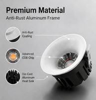 Plafonnier encastré LED moderne en aluminium 7W, orientable, anti-éblouissement, COB, CRI 90, IP20, garantie 5 ans