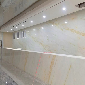 Goldtop OEM/ODM Modern Polished Transparent Golden Cloud Onyx <b>Marble</b> Natural Stone Big Slab for Vanity Countertop - Product Image 3