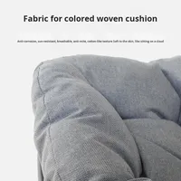 Fauteuil à bascule surdimensionné en peluche rembourré avec structure métallique robuste pour la chambre, le bord de la piscine, le jardin et la détente en extérieur