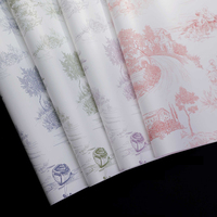 Papier d'emballage floral élégant style manoir rustique, imperméable et durable, papier spécial pour bouquets et emballages cadeaux, vente en gros