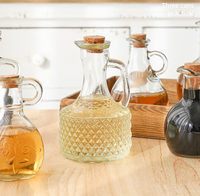 Fournitures de cuisine Cruets d'huile et de vinaigre en verre vintage Pot d'huile d'olive Sauce de soja Bouteille d'huile de vinaigre avec poignée 350ml 250ml