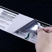 Étiquettes adhésives personnalisées en feuille d'argent pour impression étanche, étiquettes de produits en vinyle spécial pour l'alimentation et l'emballage de bouteilles