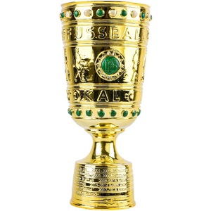 Trophée de football personnalisé en or, coupe de champion avec incrustation de <span class=keywords><strong>pierre</strong></span> verte, design orné, base en métal poli, récompense sportive pour les vainqueurs - Product Image 1