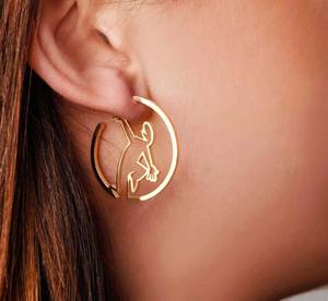 <span class=keywords><strong>Orecchini</strong></span> a Cerchio Personalizzati con Nome, Logo o Simbolo in Oro per Donna - Product Image 2