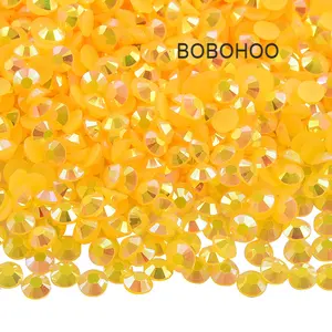 BOBOHOO Factory Wholesale 2-6mm Jelly Bottom Bulk Package Non Hotfix Resin Rhinestones For Clothing DIY A1