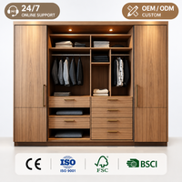 Armoire de chambre moderne sur mesure en mélamine, directement de l'usine, système de rangement pour vêtements, dressing intégré pour villa