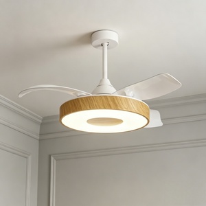<b>Modern</b> White LED 6-Speed <b>Ceiling</b> Fan 3 Blades DC Motor Remote Control Dimmable Warm <b>Light</b> Plastic Ring Flush Mount Living Room - Product Image 4