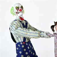 NED N137 Clown effrayant animatronique d'Halloween, déguisé en bébé, interactif électrique, décoration durable et rechargeable pour maison hantée