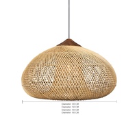 Luminaire suspendu en rotin tissé à la main avec LED, lumière naturelle, hauteur réglable, taille moyenne, pour la maison et l'hôtel, design Wabi-sabi