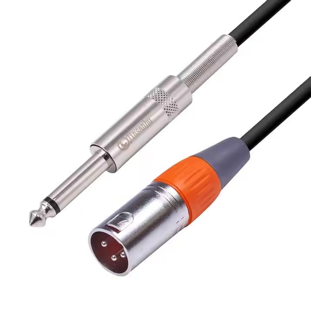 XLR Male 6.35mm 1/4" Mono TS Audio Cable Professional Balanced/Unbalanced PVC for Microphone Guitar Mixer Amplifier Speaker