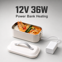 Kotak Makan Listrik Mobil Bertenaga USB/Type-C/AC, Power Bank 1 Liter, Pemanas, Isolasi Termal, Anti Bocor, Bagian Dalam Baja Tahan Karat 304