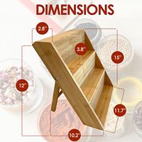 Nouvelle étagère à épices en bambou à 3 niveaux pour tiroir de cuisine, comptoir, support pliable pour pots à épices, étagère robuste en bois pour assaisonnements