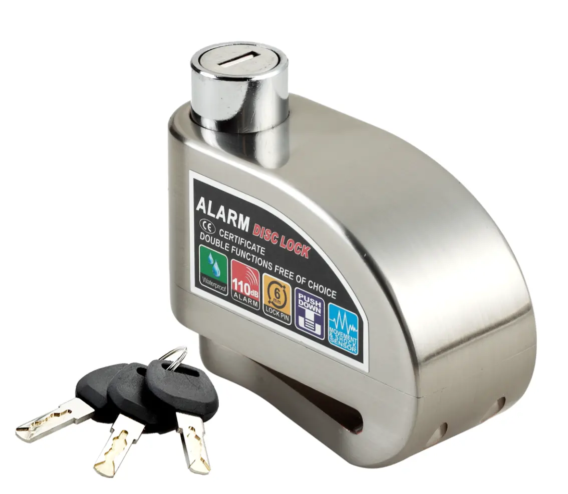 DF Alarm Disc Lock Hot Sale Motorcycle alarm padlock factory/manufacturer Security alarm lock cylinders bicycle lock