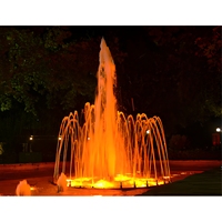 Fuente de agua danzante con luz LED, acero inoxidable personalizado, moderna, ecológica y resistente para plazas