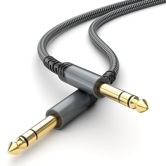 24K Gold Plated Guitar Cable 6.35mm Aluminum Shell 6.35mm Audio Cable Male to Male Guitar Audio Cable for Microphone Guitar