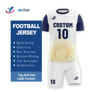 Chengyun özel 100% Polyester futbol seti el işlemeli ısı Transfer baskı kişiselleştirilmiş yaz Jersey OEM futbol kıyafetleri - Product Image 1