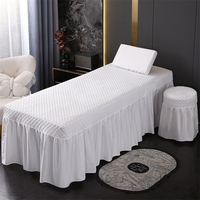 Housse de lit matelassée en coton de couleur unie, drap-housse élastique pour table de massage, 1 pièce, couvre-lit de couleur unie pour salon de massage