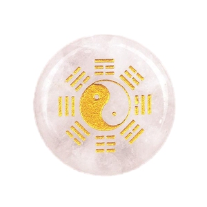 Chine vente 25MM mode potins disque naturel jaspe rouge Agate pierre sculpture taoïste <span class=keywords><strong>Yin</strong></span> et Yang potins Tai Chi diagramme - Product Image 4