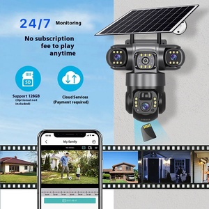 Caméra de sécurité solaire 4G VTS28 à triple objectif 360° °   Caméra de sécurité CCTV sans fil extérieure avec vision <span class=keywords><strong>nocturne</strong></span> couleur - Product Image 4