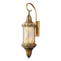 Lampe murale LED arabe pour la décoration de mosquées et d'hôtels, construction en laiton avec finition dorée