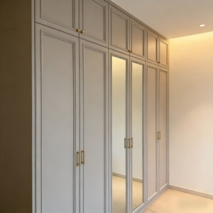 <span class=keywords><strong>Armoire</strong></span> avec miroir et éclairage LED, poignées dorées, <span class=keywords><strong>armoire</strong></span> moderne de luxe en chêne pour chambre à coucher - Product Image 2