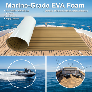 Suelo Náutico de Espuma EVA Ranurada Cuadrada Moderna Personalizada, Imitación <span class=keywords><strong>Madera</strong></span> de Teca, Autoadhesivo, Sistema de Clic, <span class=keywords><strong>para</strong></span> Yates y Embarcaciones - Product Image 1