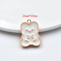Pendentif ours en forme de fraise glacée, brillant et réaliste, pour la fabrication de colliers, bracelets et boucles d'oreilles