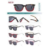 Lunettes de soleil en acétate, design tendance, protection oculaire haut de gamme pour l'extérieur, monture multicolore et multi-motifs