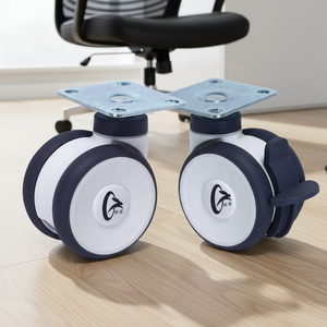 Bodenschonende, leise weiße PP-Mittellast-Lenkrollen mit Bremse, 3 Zoll, für Möbel, Trolleys, Werkzeugkästen - Product Image 1