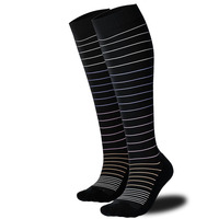 Chaussettes de compression sportives pour hommes et femmes, en fibre de viscose de bambou, tricotées, anti-odeur, 15-20 mmHg, avec logo personnalisé