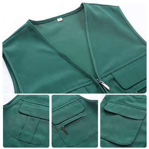 <span class=keywords><strong>Gilet</strong></span> de Travail Personnalisé en Coton <span class=keywords><strong>sans</strong></span> Manches Multipoches pour la Pêche, avec Logo sur Mesure, pour Hommes - Product Image 3