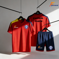 Premium Atmungsaktives Kurzarm-Fußballtrikot mit Individuell Bedrucktem Teamnamen und Logo für Teamtraining 100% Polyester