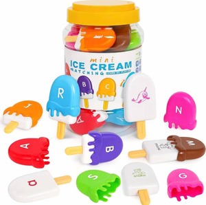 BJQ OEM Montessori dondurma mektubu eğitici oyuncak erken eğitim alfabe biliş eşleştirme oyuncak çocuklar için - Product Image 1