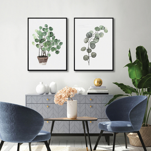 Quadro su Tela con Foglie di Piante, Dipinto a Olio Decorativo con Cornice, Stampa Digitale Verde CMYK, Decorazione Murale Paesaggistica a 4 Colori - Product Image 5